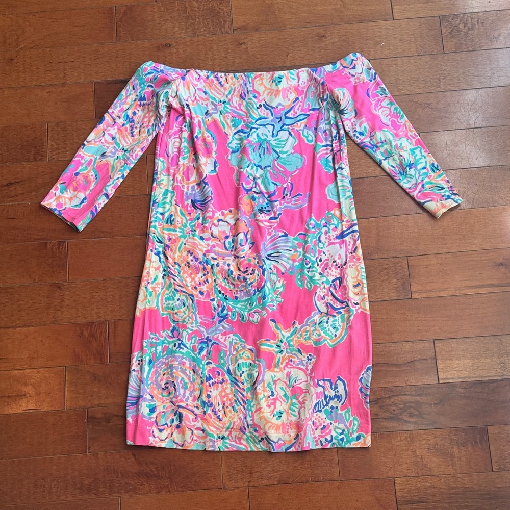 Vibrant Pink Off-Shoulder Dress